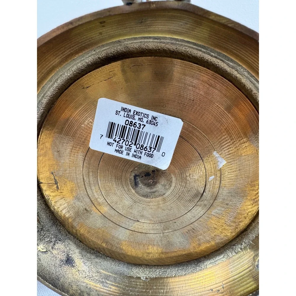 Vintage Brass 3 Stag Deer Reindeer Pillar Candle Holder 10.5in w Cabincore Boho